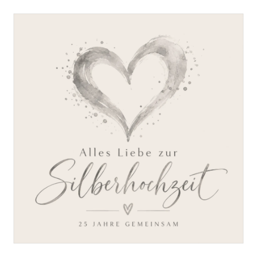 Zur Silberhochzeit | Aquarellherz