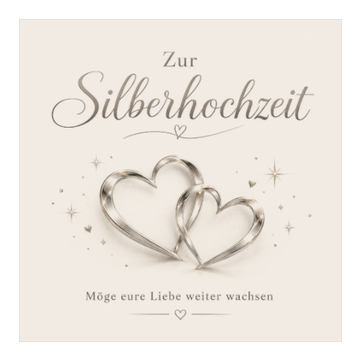 Zur Silberhochzeit | Zwei Herzen