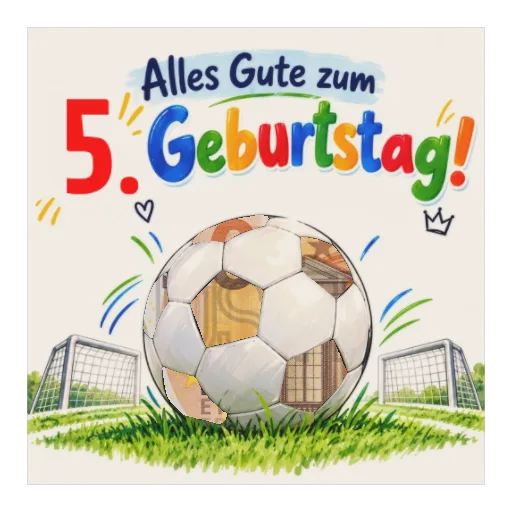 Karte zum Geburtstag für Kinder mit Fußball | Geldgeschenk