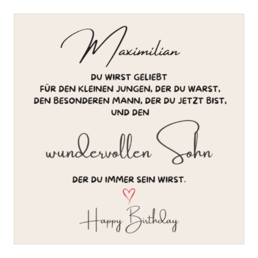 Du wirst geliebt | Sohn