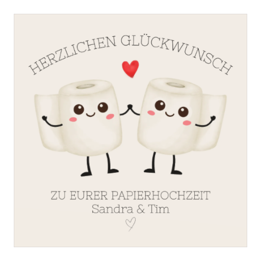 Papierhochzeit | Toilettenpapier