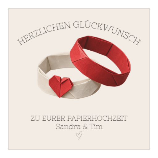 Papierhochzeit | Zwei Ringe