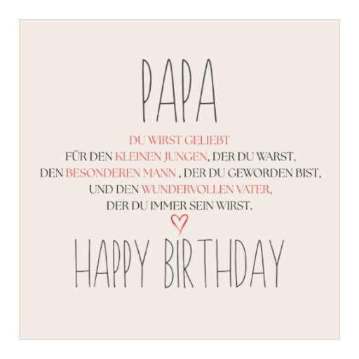 Du wirst geliebt | Papa