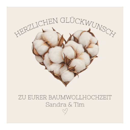 Baumwollhochzeit | Herz