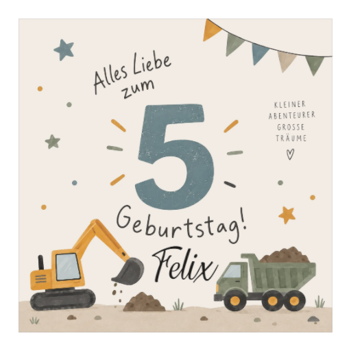 Alles Liebe zum 5. Geburtstag | Baustelle