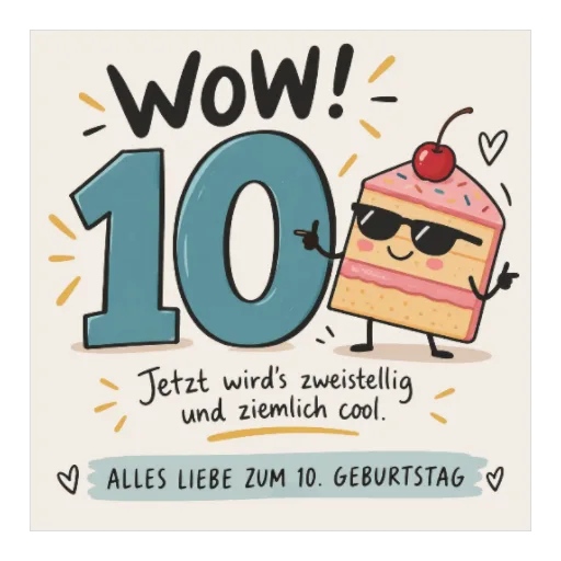 Alles Liebe zum 10. Geburtstag | Coole Torte