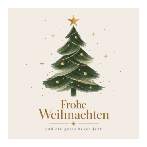 Frohe Weihnachten | Tanne Aquarell