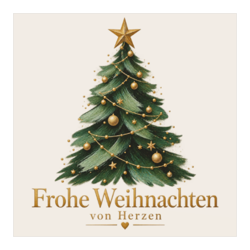 Frohe Weihnachten | Tanne mit Goldstern