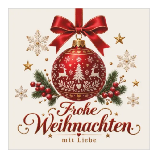 Frohe Weihnachten | Kugel mit Schleife
